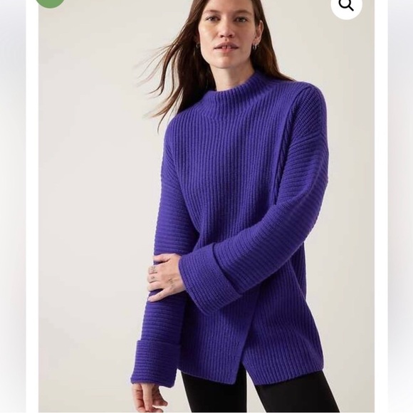 Athleta Azaela Sweater Knit Purple Blue Sz S Wool Cashmere Blend‎ Chunky 466769 - Picture 1 of 8